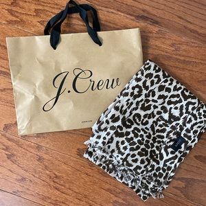 J. Crew Brown & Tan leopard design wrap- one size with bag